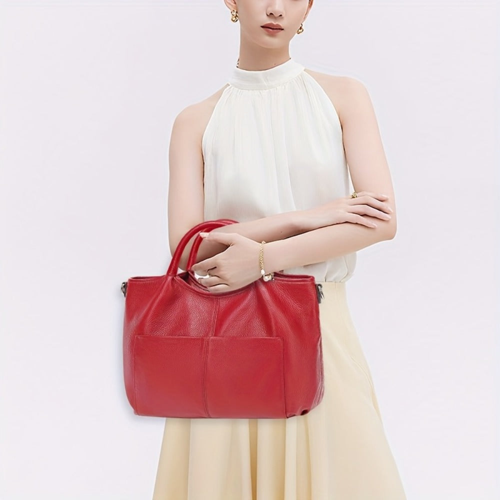 KOGTLA Genuine Leather Purses for Women,Luxury Genuine Tote Bag,Crossbody Shoulder Bags Designer Handbags Top Handle Satchel Bag,Large Capacity,Daily Commutes And Outings Pefect for Office,Business And Work