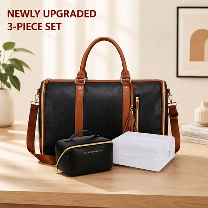 Convertible Garment Bag with Shoulder Strap, 4-In-1 Nylon Suit Travel Bag, Foldable Storage for Business Trips
