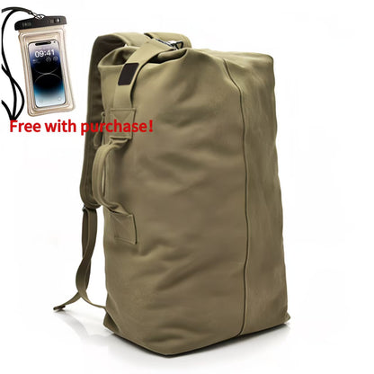 Men'S Large-Capacity Backpack: Adjustable Shoulder Straps, Multi-Compartment Design And Side Pockets. Ideal for Outdoor Trips Or Daily Use. Large-Capacity Canvas Backpack, Outdoor Hiking Bag, Travel Duffel, Men'S Sports Bag. Bonus Phone Pouch
