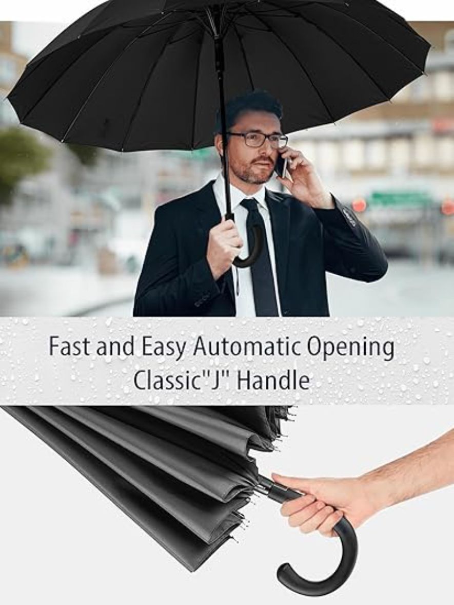 Vivicreate Classic C Shaped Handle with Easy Grip - Windproof, Rainproof and Durable Canopy Design – Versatile Travel, Perfect for Rainy Days