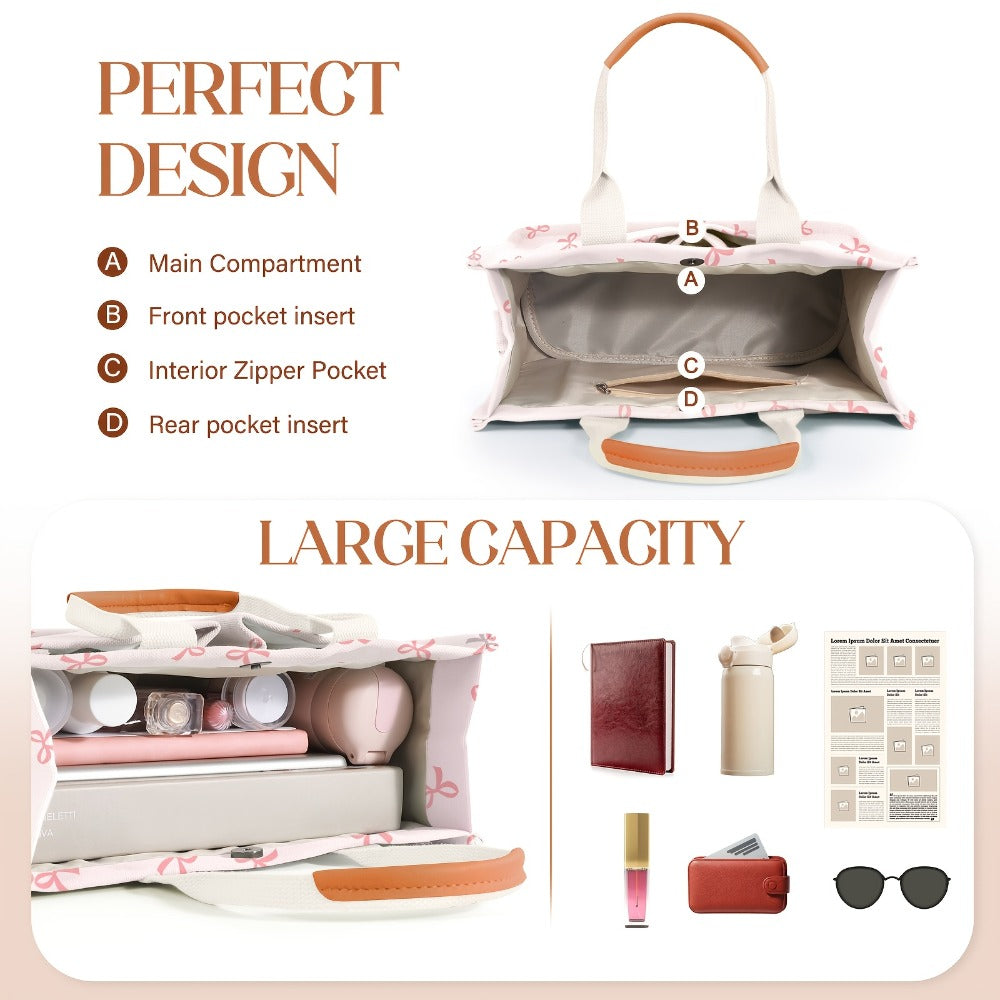 Tote Bag Purses Tote Bag for Women Large Capacity with Pockets, Large Capacity Multi-Pocket Shoulder Bag with Compartments, Work Bag for Women Large Capacity with Zipper, Multifunctional Tote Bag, Laptop Crossbody, Everyday Satchel, Teacher Bag, Gym