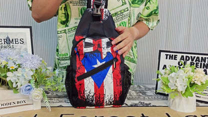 A Versatile Crossbody Chest Bag Featuring The Puerto Rico Flag, Perfect for Hiking And Other Activities. This Spacious And Stylish Shoulder Bag Is Durable And Ideal for Shopping, Work, Leisure Travel, Beach Outings