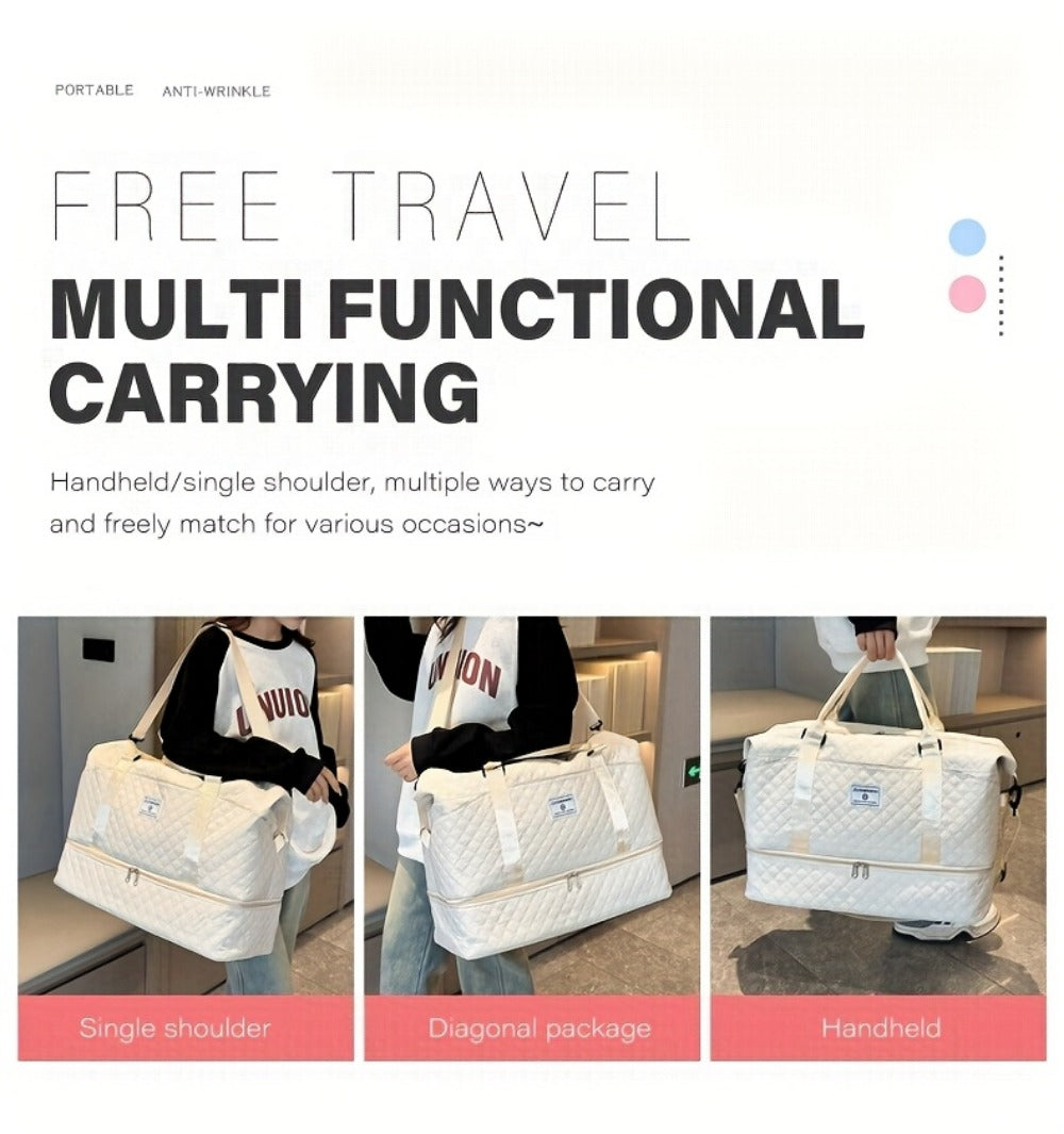 Gym Duffel Bag – 2 Piece, Quilted, for Travel | Bag Vero – detail view 13