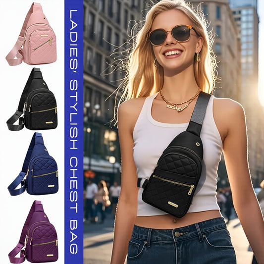 Introducing a New Women'S Fashion Chest Bag, Which Can Also Be Used As a Shoulder Or Messenger Bag. It Features a Diamond Pattern, an Adjustable Shoulder Strap, And a Zipper Design. This Bag Is Perfect for Convenient Travel