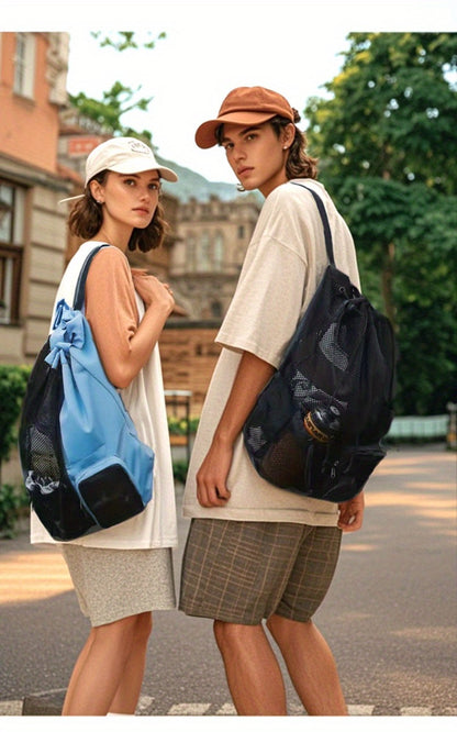High Quality Winter Lightweight Travel Bag (Comes with Drip Bag), 6.6gallon Foldable Lightweight Nylon Backpack with Wet Bag And Zipper - Adjustable Shoulder Strap, Available In 2 Colors: Black, Light Blue Multiple Compartments to Choose From
