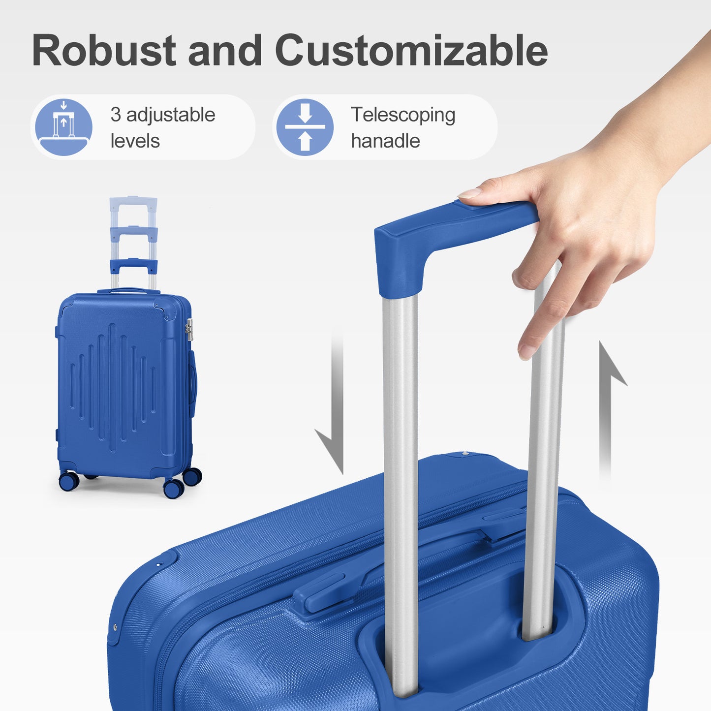 3 piece Luggage Set Wear-Resistance Hardshell Ligthwegt Spinner Wheels Suitcase Set with Tsa Lock, 3in1 Carry on luggage (20" 24" 28") for men and women
