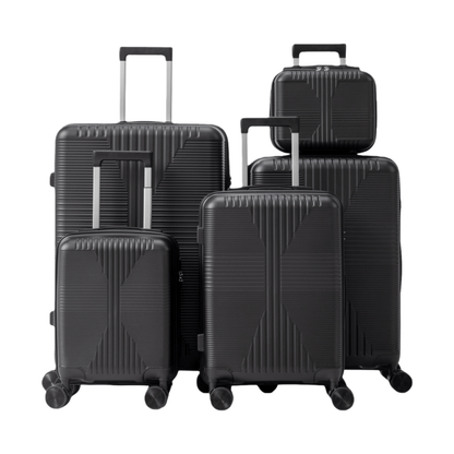 Luggage Sets, 5 Piece PP Durable Suitcase Set with Spinner Wheels, 5 Pcs Hard Shell Lightweight Luggage, Large Checked Travel Suitcases, 12/16/20/24/28 Inch, For short trips, returning to school, business trips, Gift