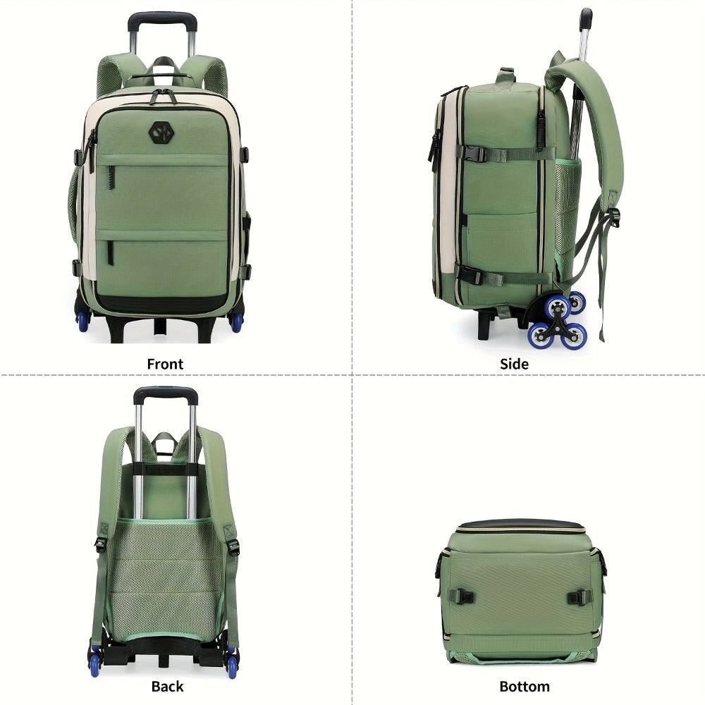 Backpack with Six Wheels, Designed for Business And Travel Commuting, Can Be Taken on Board, Features a Compartment for Laptops, Fits 17-Inch Laptops, Suitable for Adults