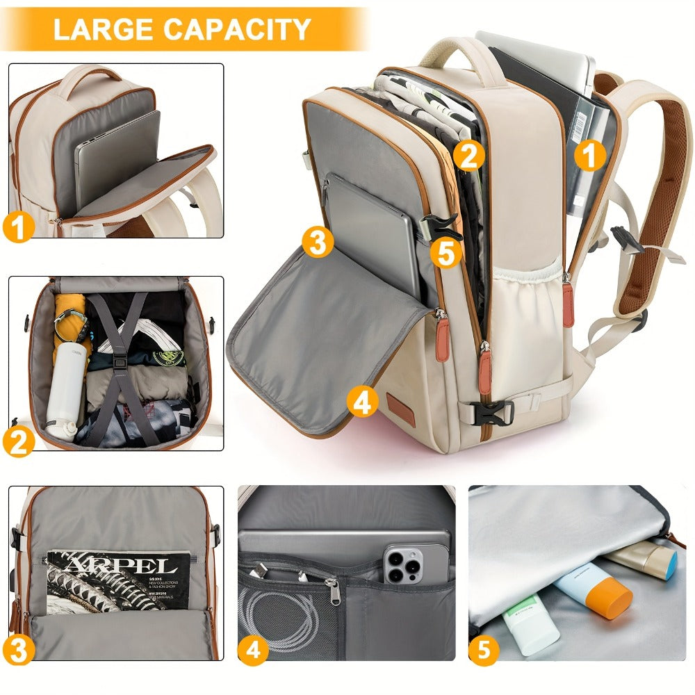 A Versatile And Expandable Outdoor Backpack Suitable for Laptops, Featuring a Wet And Dry Separation Design, Making It an Ideal Choice for Students And Business Travelers. It Can Be Used As Carry-On Luggage And Is Perfect for Casual College Students