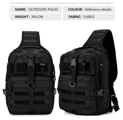 1pc 6.6gal Tactical Sling Backpack, Single Shoulder Crossbody Bag for Hiking Camping, Adjustable Strap Buckle & Smooth Zipper, Front D - ring Suspension, Outdoor EDC Pack with Flag Patch, Everyday Carry Gear for Men Women