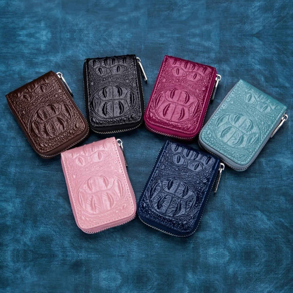 Men Zipper Around Credit Card Holder, Clutch Coin Money Purse, Portable Card Wallet With 12 Card Slots