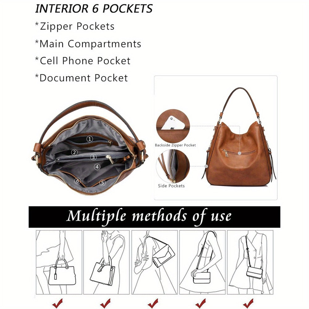Hobo Bags For Women, Purses And Handbags Large Pocketbooks Designer Bucket Shoulder Bags
