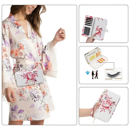 1pc Elegant Floral Clutch Wallets for Women- Zipper Handbag Fashion Large Capacity Long Wallet Clutch Bag Phone Bag Multi-card Card Holder Coin Purse for Women Wallet Set