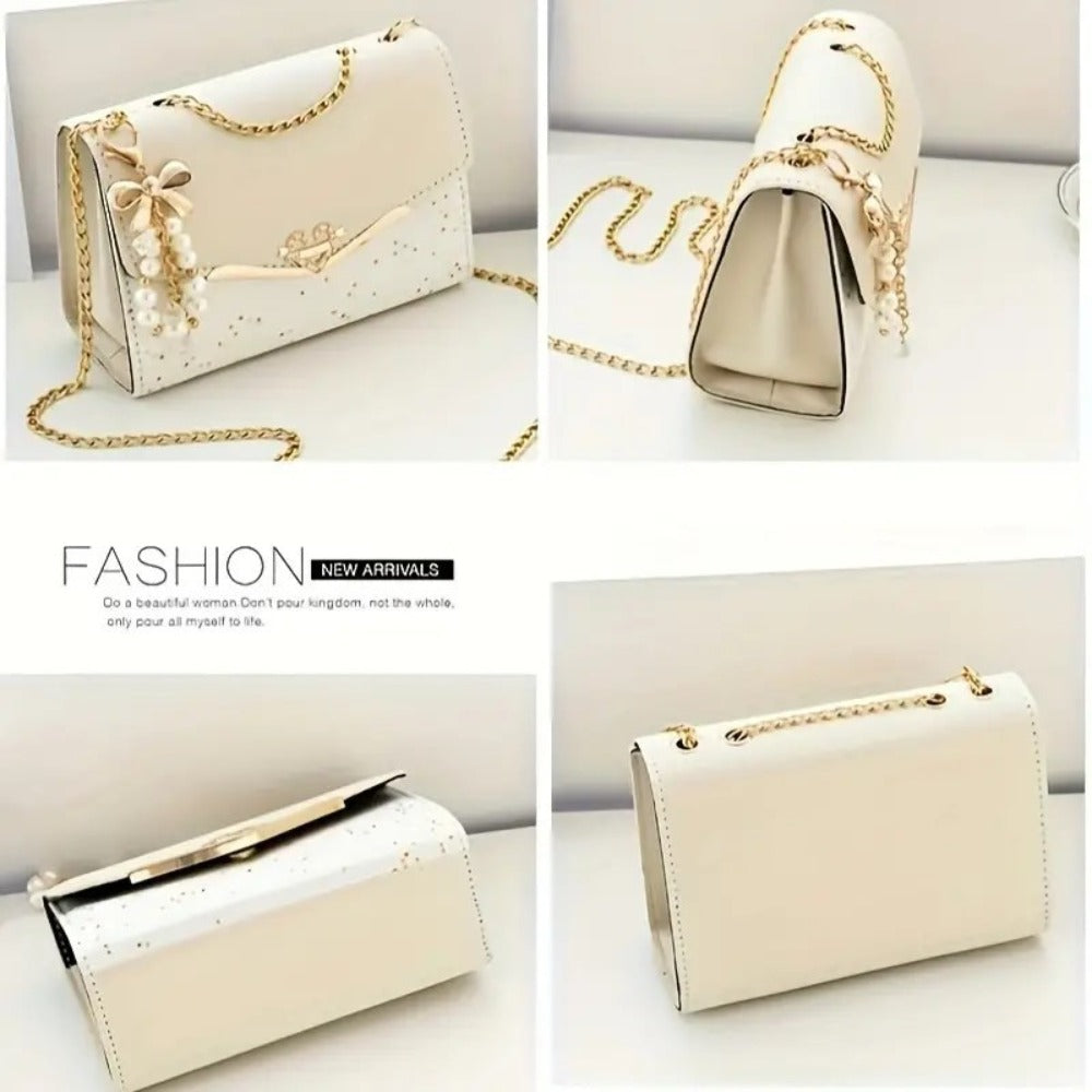 1pc Women's Elegant Sparkling Sequin Color Crossbody Tote Bag with Adjustable Strap, Large Capacity Wallet Suitable for Phone & Cards