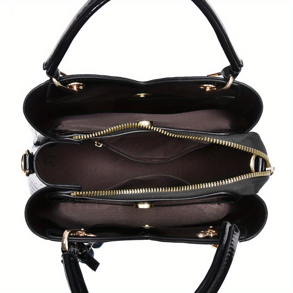 Crossbody Bag for Women – Faux Crocodile Texture Cherry Pendant | Bag Vero – detail view 29