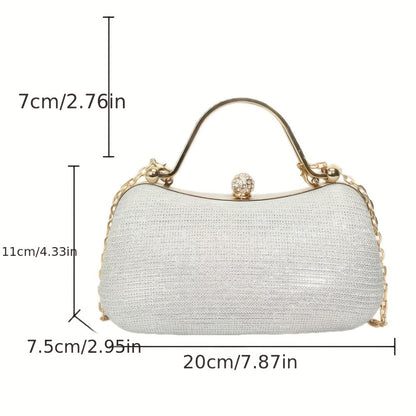 Elegant Dinner Handbag with Shining Beads - Evening Bag This Elegant Dinner Handbag Decorated with Shining Beads Is Perfect for Travel Photography. It Also Works Well As A Ladies' Banquet Handbag And Is Suitable for The Carnaval Music Festival.