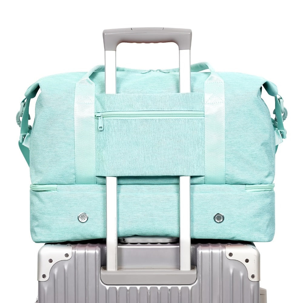 Foldable Travel Bag Weekend Bag 18x14x8 Personal Item Bag Gym Bag Underseat Carry On Bag with Wet Pocket & Shoe Compartment Charging Port Ideal for Gym Travel