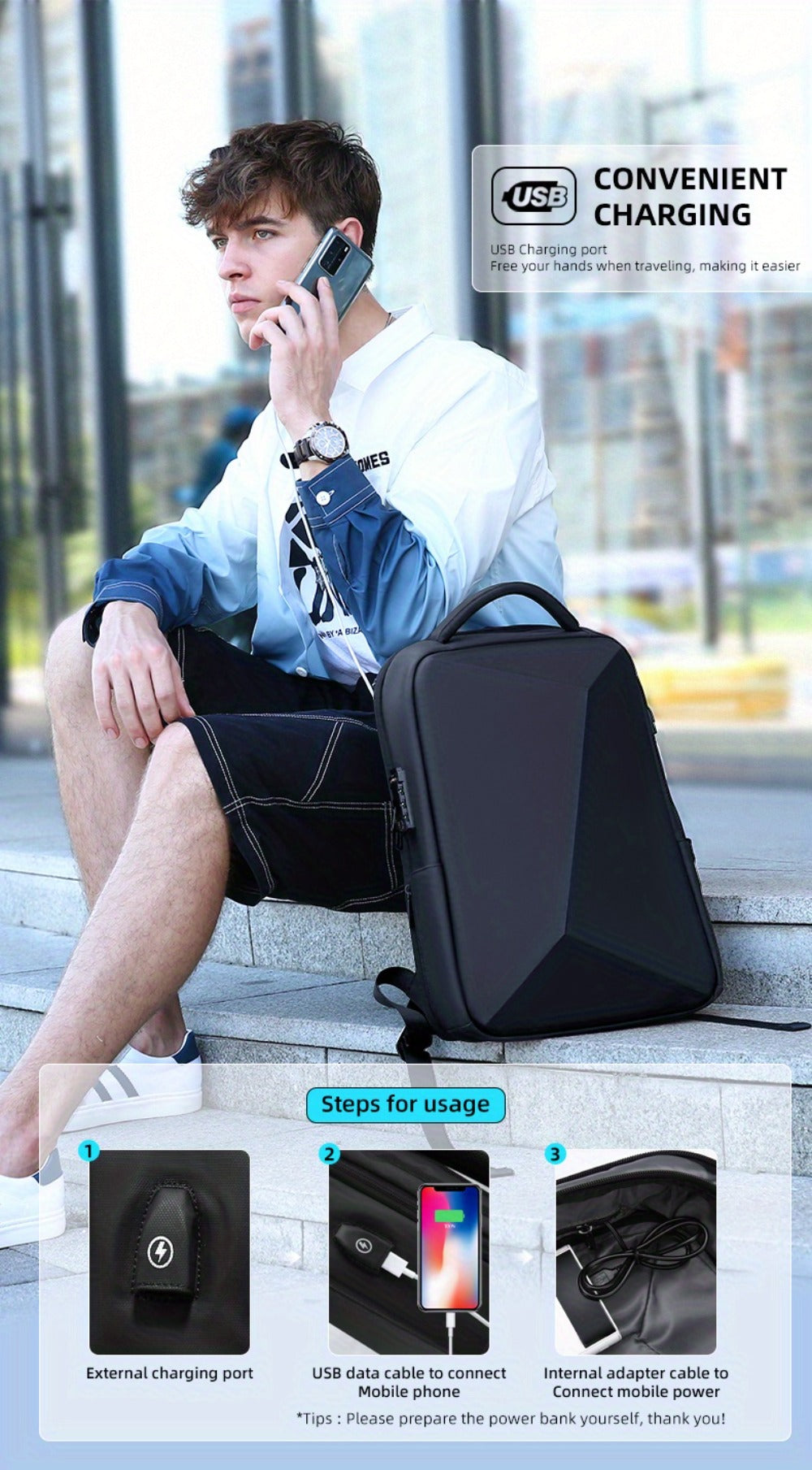 Casual Backpack, Large Capacity Travel Business Bag, Laptop Backpack with Password Lock, Ideal Choice for Gifts, School Bags, Valentines Gifts