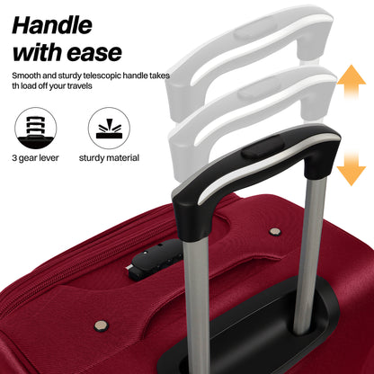 New York Xpress Durable Softside Luggage Lightweight Expandable with Spinner Wheels & Combination Lock, Reinforced Handles, Carry On Airline Approved and Checked, Soft Shell Travel Case for Men & Women, Available in 22", 26", 30", 34"