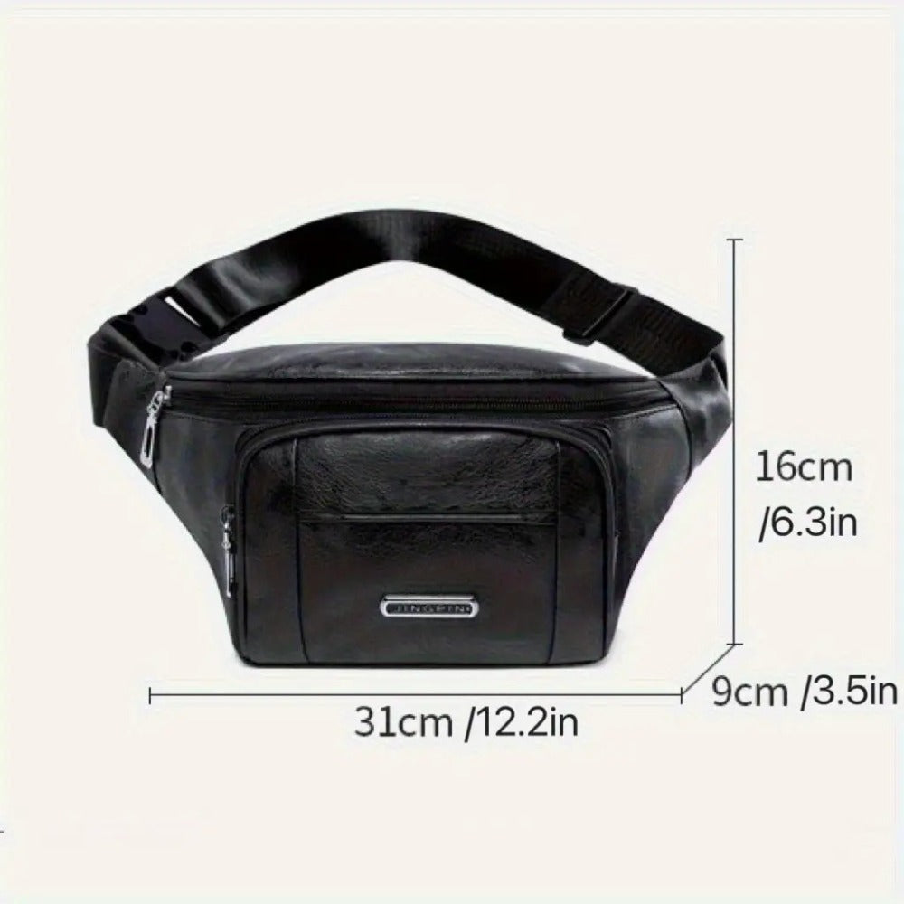 3 Colors Men And Women Casual Waist Bag Faux Leather Waist Bag with Adjustable Shoulder Strap Suitable for Exercise, Running, Traveling, Hiking, Fitness, Sports Large Capacity Phone Bag