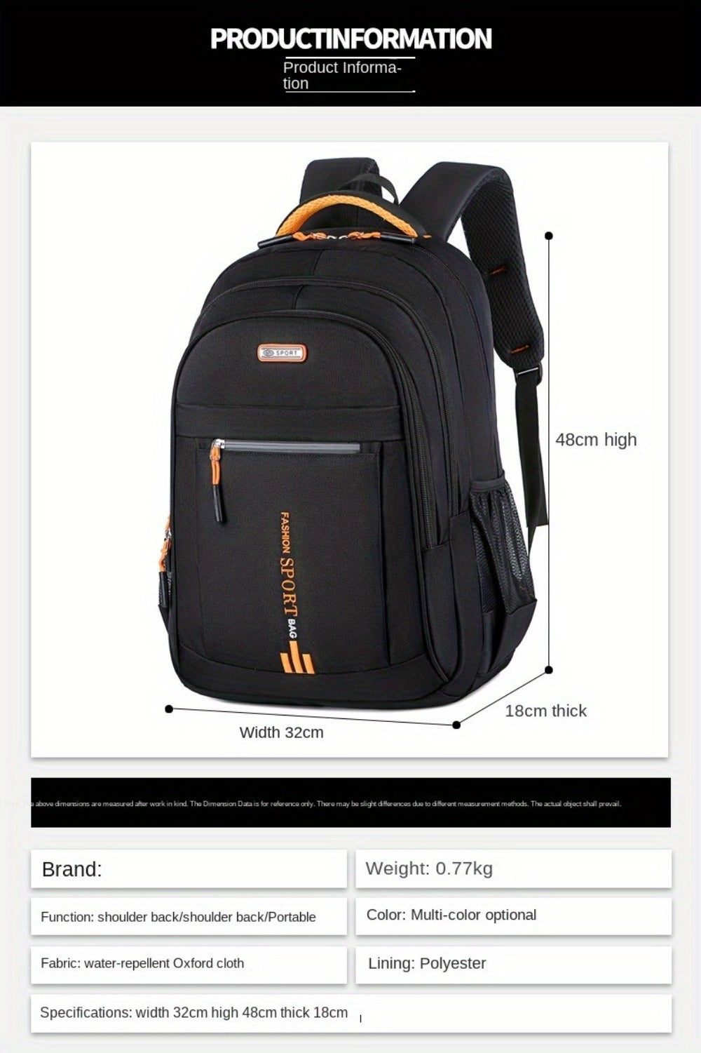 Men's Large Capacity Business Laptop Backpack, Travel and Sports Bag for Women