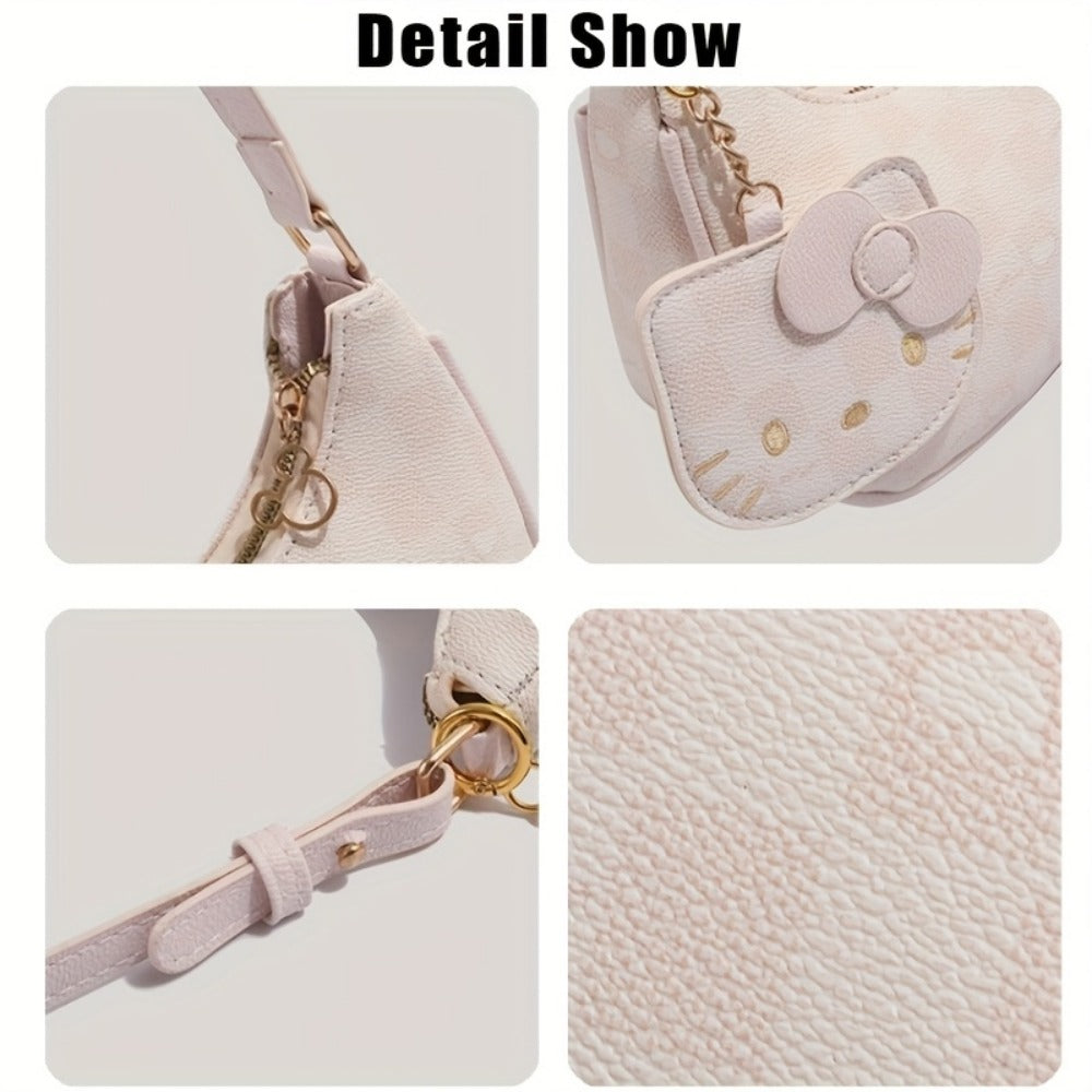 Crossbody Bag for Women – for Work & Everyday Use, Hello Kitty Pink Ruffled Korean | Bag Vero – detail view 12
