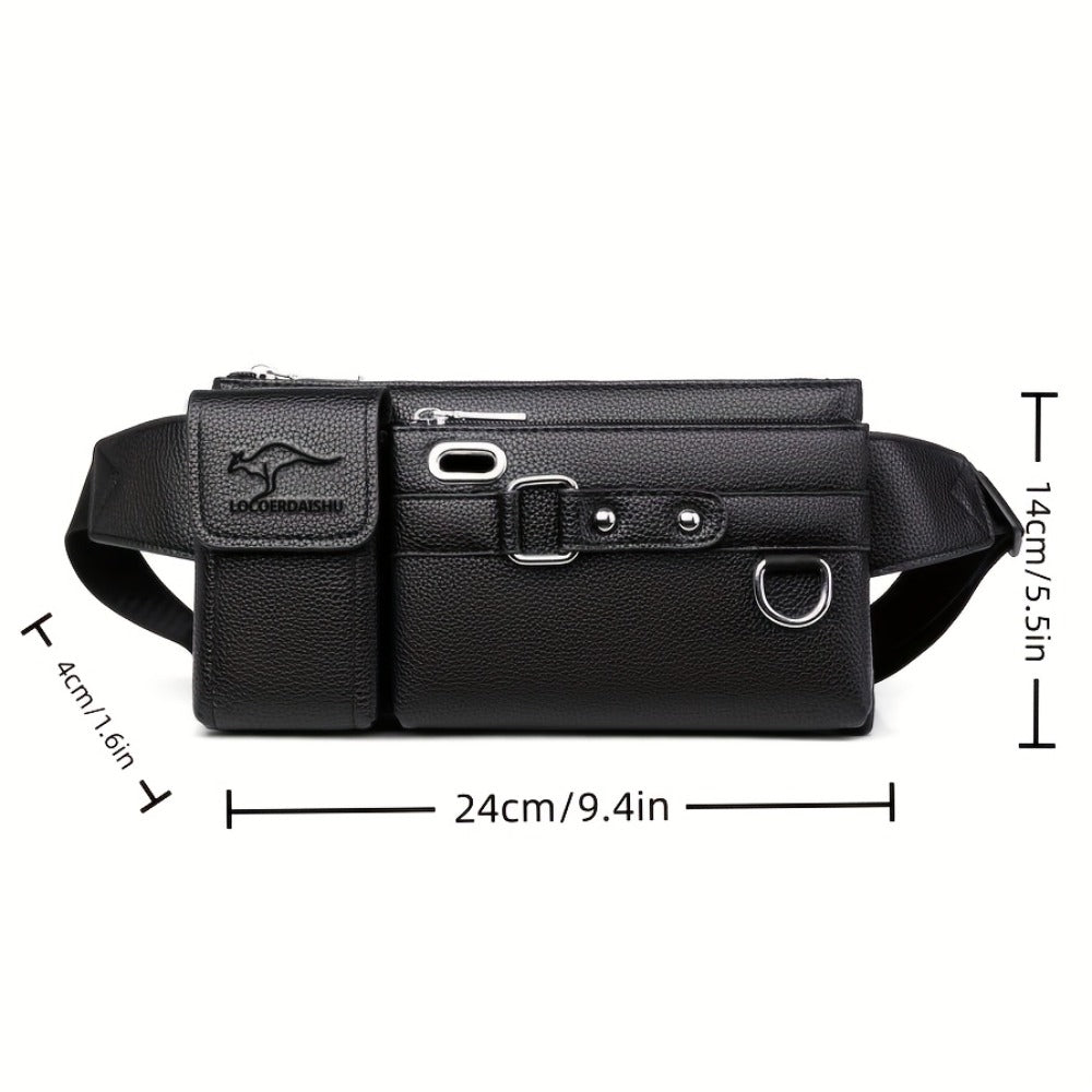 [Mother's Day Gift] Local Warehouse - 2026 Spring/Summer New Arrival - Multi-Compartment Casual Waist Bag, Mother's Day Gift, PU Crossbody Bag, Can Be Used As A Wallet, Cardholder, And Sports Chest Bag, Suitable for Everyday Casual Wear And Business Meeti