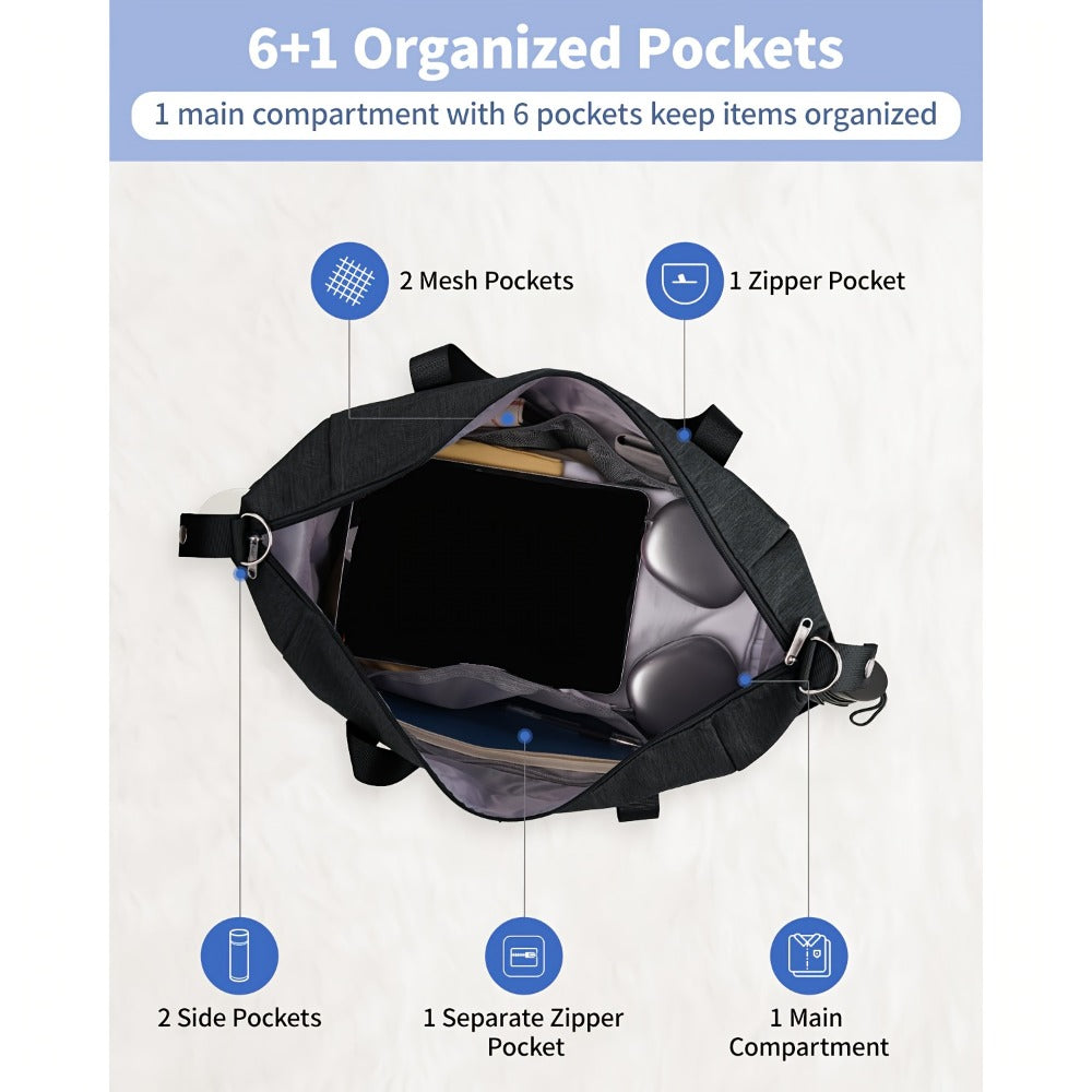 5.28gal Foldable Travel Luggage Bag Duffel Bag Under-Seat Travel Bag, Carry Bag, Hand Luggage, Overnight Bag for Men And Women for Gym, Weekend Trips, Daily Commute