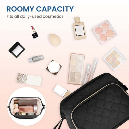Spacious Women'S Travel Makeup Organizer, Versatile Cosmetic Bag for Brushes, Toiletries, And Additional Items. Ideal Full-Size Container for Travel, Perfect As a Gift for Women