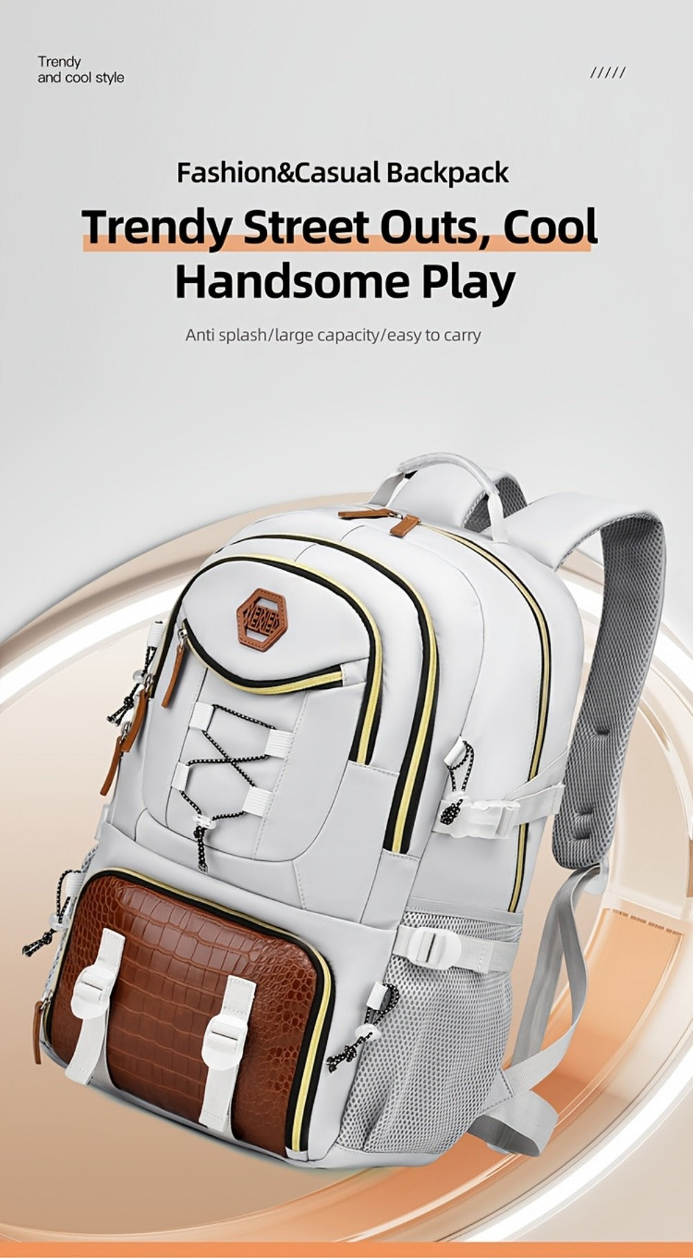 Laptop Backpack – Large Capacity, Waterproof, Multi-Pocket, Adjustable Strap | Bag Vero – detail view 8