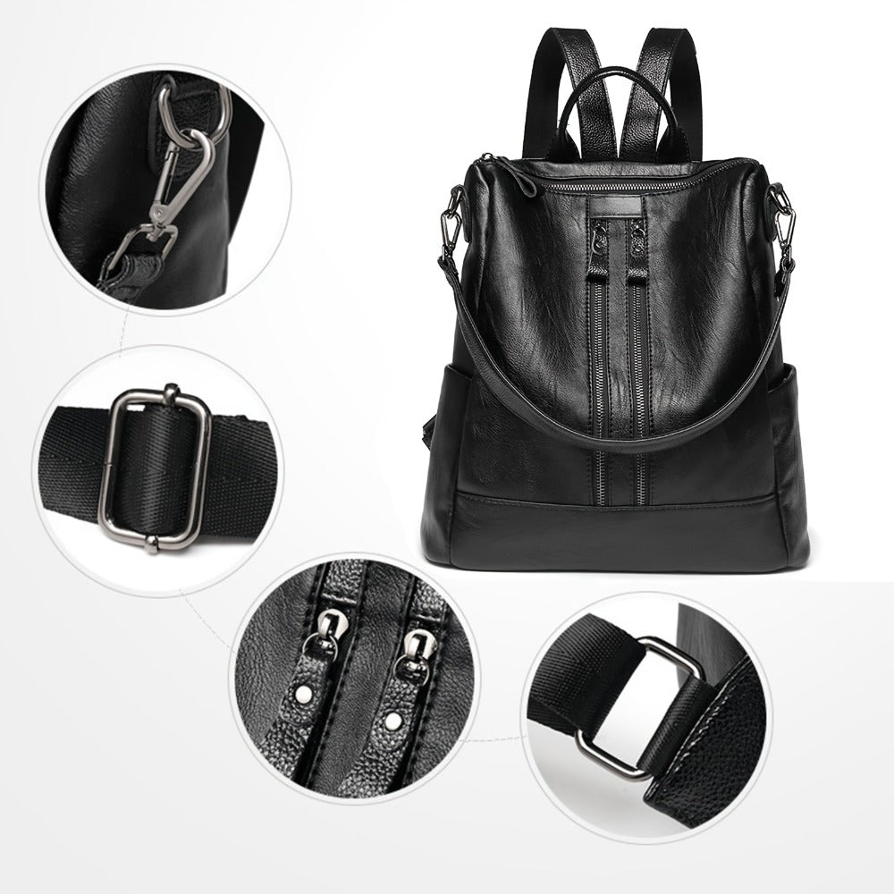 Women'S Soft Faux Leather Backpack with Multiple Pockets, Stylish And Functional