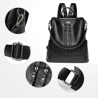 Women'S Soft Faux Leather Backpack with Multiple Pockets, Stylish And Functional