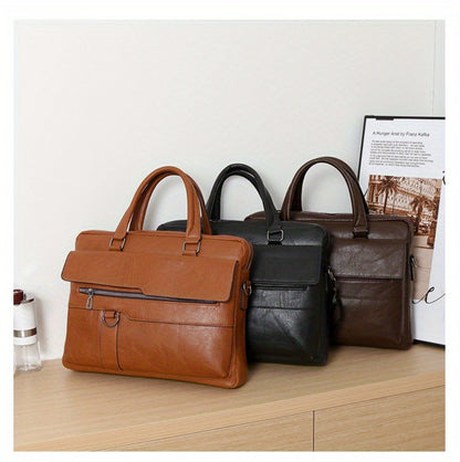 PU Business Briefcase - a Lightweight Crossbody Bag with Ample Storage, Ideal for Daily Commutes