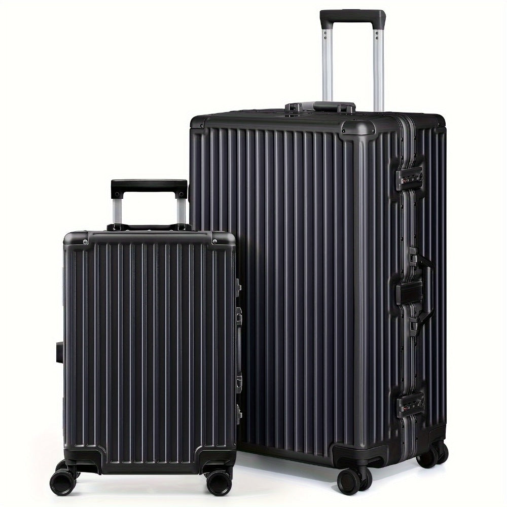 Luggage PC+ABS Aluminum Frame Zipperless Hard Shell Luggage with TSA Lock Double Spinner Wheels, 2pcs (20Inch/28Inch) & 28 Inch Checked Suitcase
