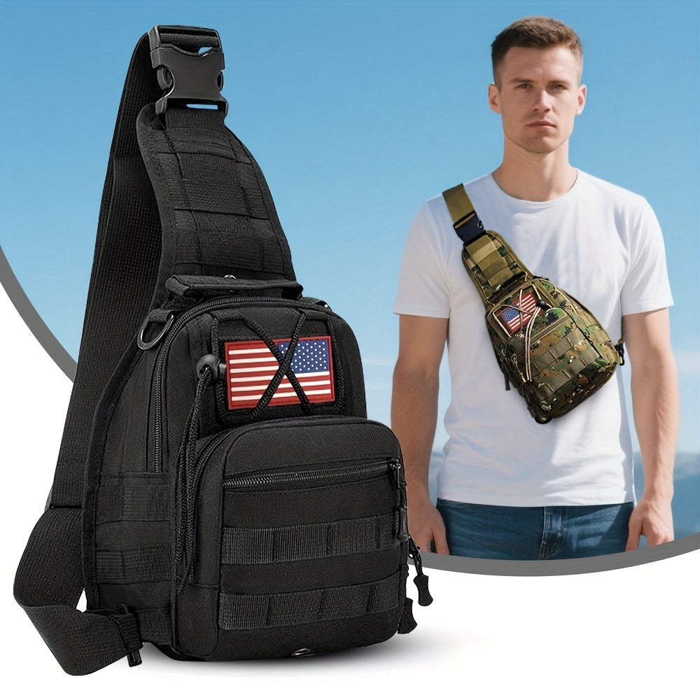 Crossbody Bag, Chest Bag, Ideal for Everyday Outdoor Use. Compact Chest Bag for Men, Perfect for Travel, Tactical Use, And Activities Like Hiking, Hunting, And Fishing