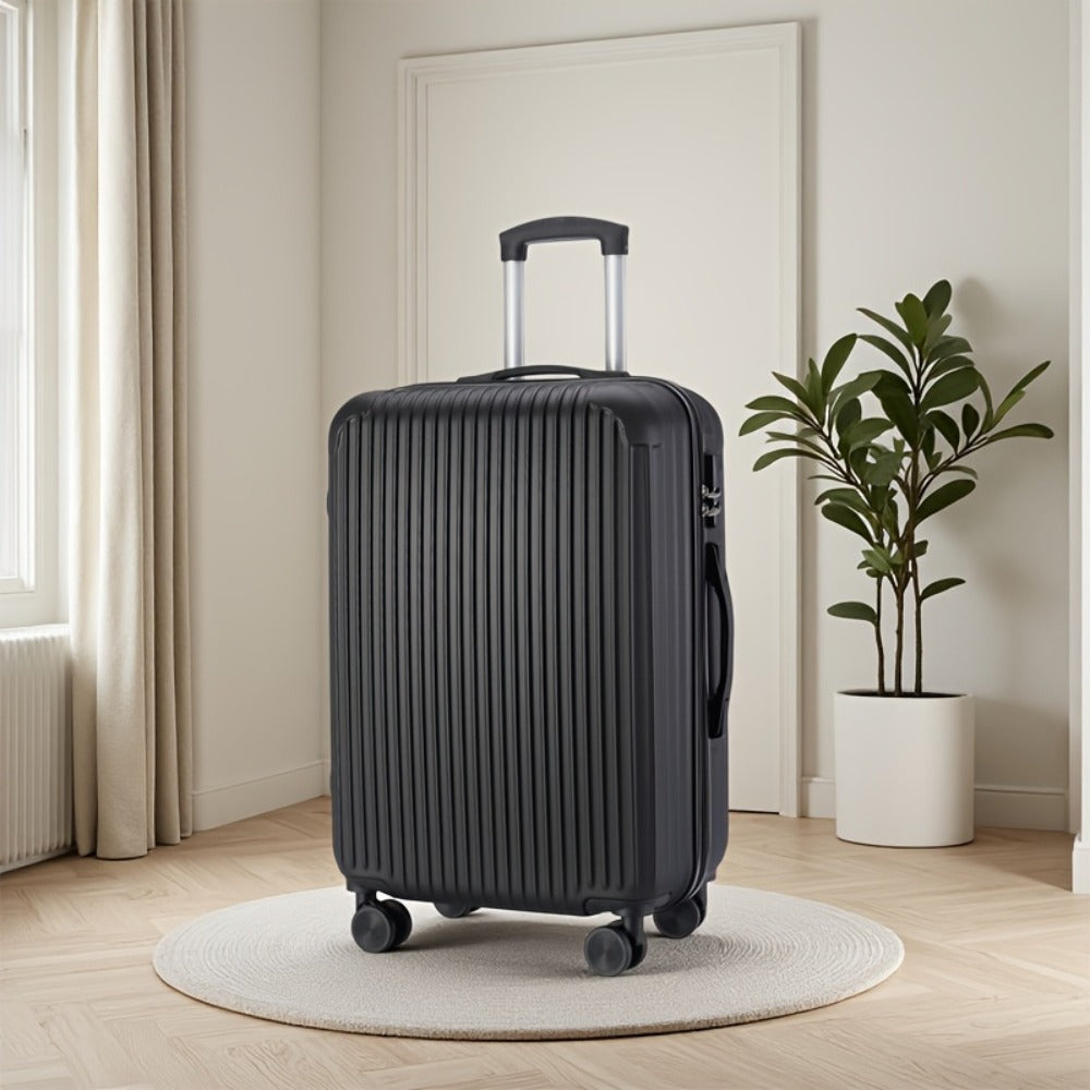 Lightweight Carry-On Suitcase Available in 20, 24, And 28 Inches, Featuring 360° Multi-Directional Wheels And a Combination Lock, with Checked Luggage Options in Pink for 24 And 28 Inches