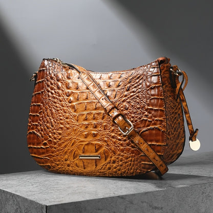 Women' Vintage Crocodile Crossbody Bag Suitable for, & Travel - Handbag with Adjustable Strap, Zipper Closure, Spacious Retro Purse in /, Detachable Shoulder Strap & Textured Crocodile Pattern
