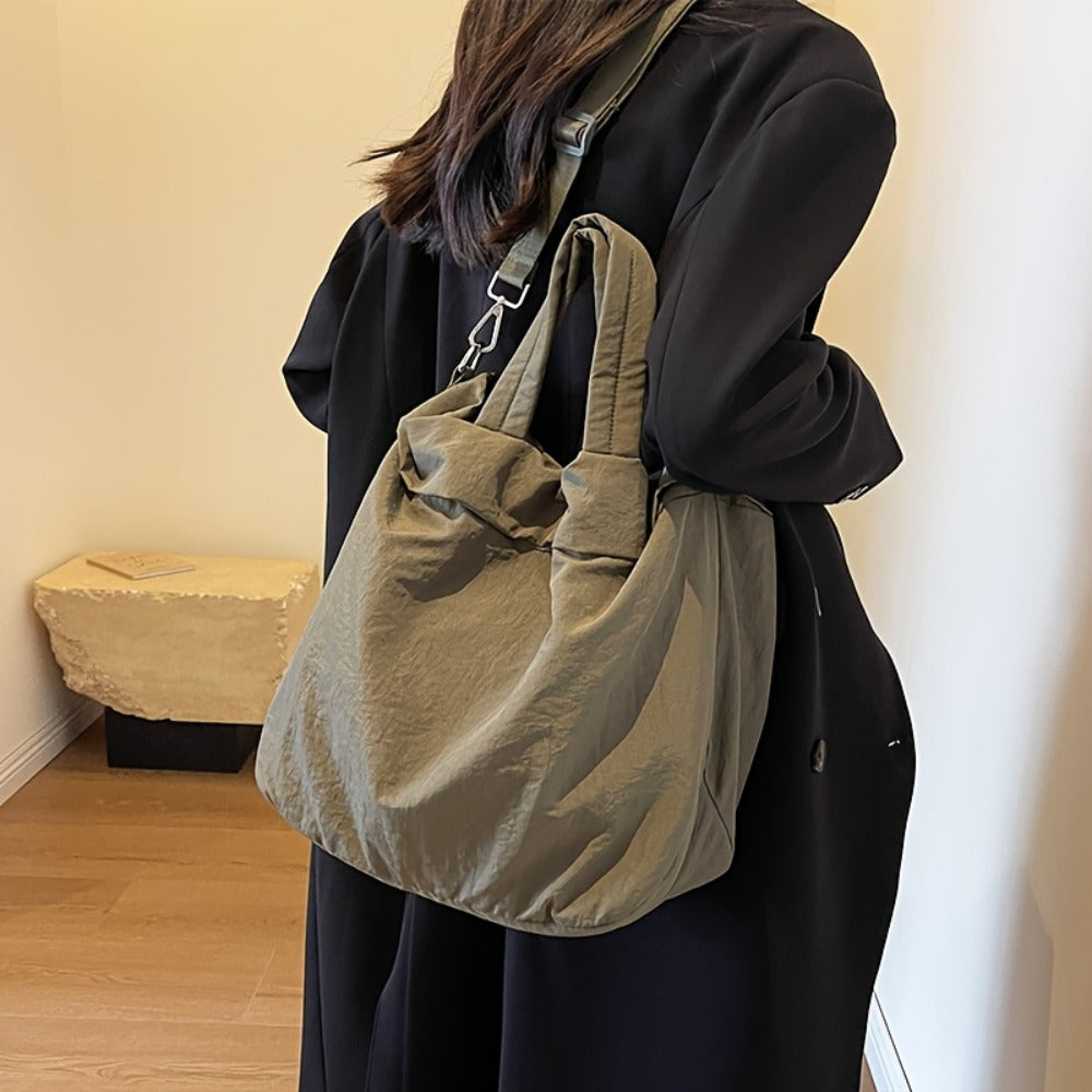 [Stylish Casual Nylon Bag] Stylish Casual Nylon Bag Lightweight Large-Capacity Nylon Shoulder Bag - Women's Stylish Casual Crossbody Bag for College And High School Students - Everyday Commuting Tote Bag