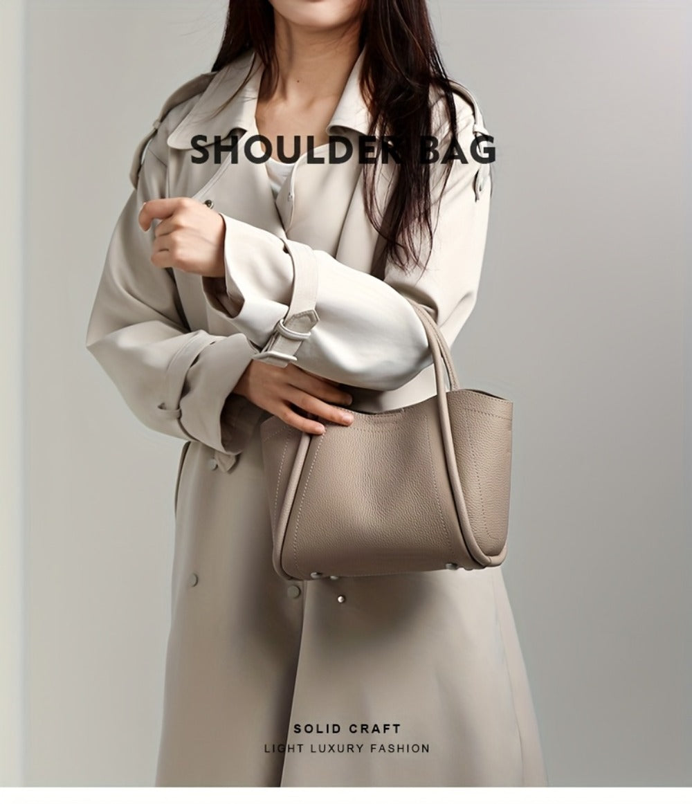 Cowhide Leather Vegetable Basket Bag New Luxury Leather Niche Design Shoulder Bag Crossbody Tote