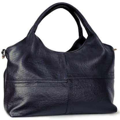 Elegant Genuine Leather Handbag For Women Designer Crossbody Shoulder Satchel With Adjustable Strap, Top Handle, And Secure Zipper Closure, Black, Designer Handbags