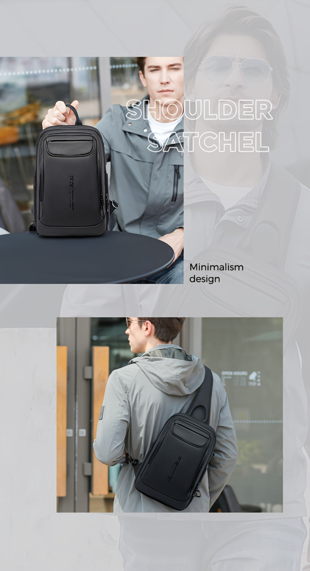 [FENRUIEN Chest Bag] FENRUIEN Men's Chest Bag - Multifunctional Shoulder Crossbody Bag - Compact Backpack for 9.7-Inch Tablets - Convenient for Summer Outings