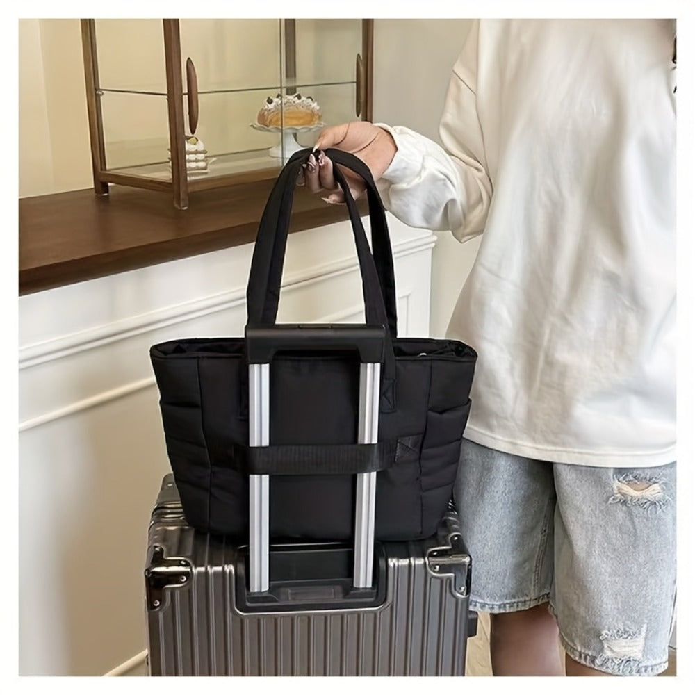 New Japanese Women'S Handbag, And Casual Lightweight Fluffy Handbag, with Compartments And Quilted Shoulder Bag, Large Capacity Suitable for Travel, Commuting, And Fitness, Handbag for Women, Designer Bags for Women High Quality, Designer Handbags