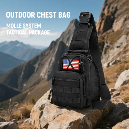 Men's Chest Bag, Durable Oxford Cloth, for Camping, Outdoor Travel, and Cycling, Crossbody Bag with Phone Pocket, Outdoor Leisure Single-Pack Backpack