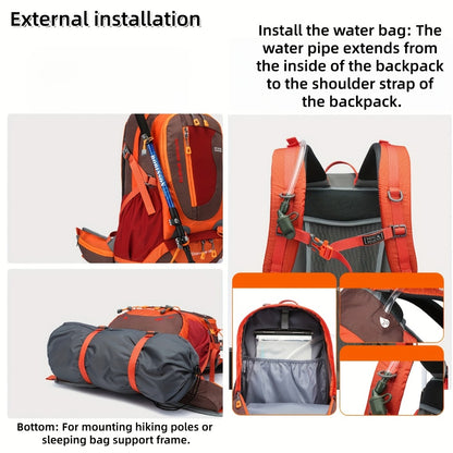 Hiking Backpack for Men Women, 9.25gal Lightweight Travel Camping Backpack Hiking Daypack for Cycling Running, Outdoor Backpack Large Capacity Travel Light Leisure Hiking Backpack Female Sports High Quality Travel Mountaineering Bag