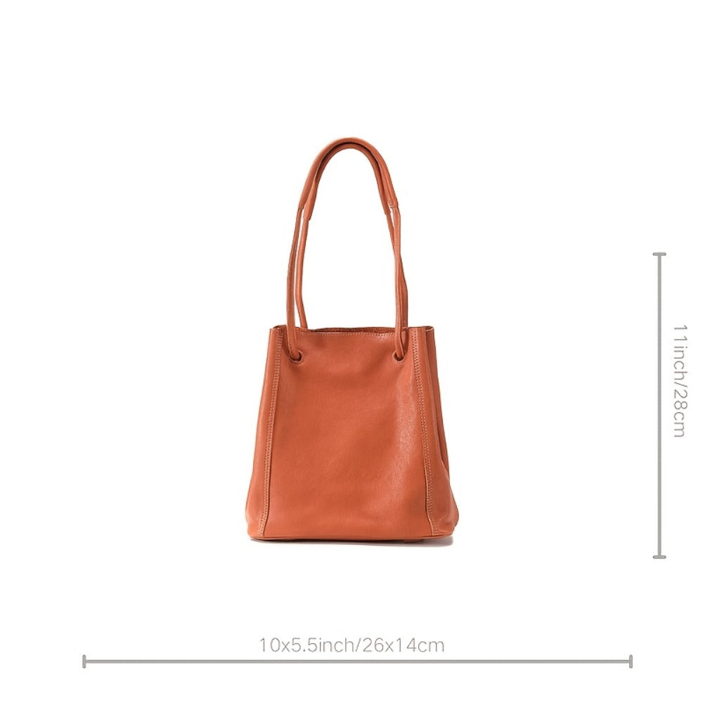 Leather Retro LadiesBucket Bag-Adjustable Shoulder Strap, Spacious Inner Removable Mini Pocket, Delicate Stitching, 3 Colors Available -Multifunctional Handbag for Office, Travel and Daily Essential, Stylish and Durable Tote Bag
