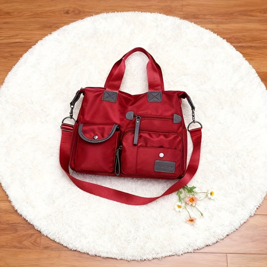 [Large Capacity Tote] Large Capacity Tote Bag For Women, With 2pcs Random Color Perfume Refill Bottles, Fashion Shoulder Bag With Multiple Pockets, Casual Travel Tote with Versatile Crossbody Strap Design, Perfect for Daily Use, Sports, Travel, Work And O