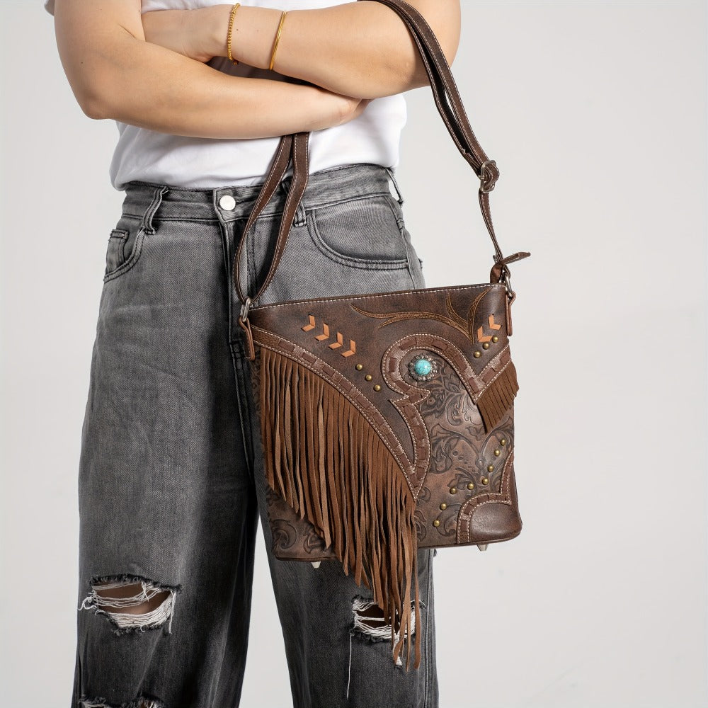 Western Style Women'S Fashion Tassel Crossbody Bag Handbag Women'S Wallet Rural Daily Use Shoulder Bag