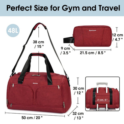 Gym Duffel Bag – 43L, 48L, Large Capacity, for Travel | Bag Vero – detail view 21