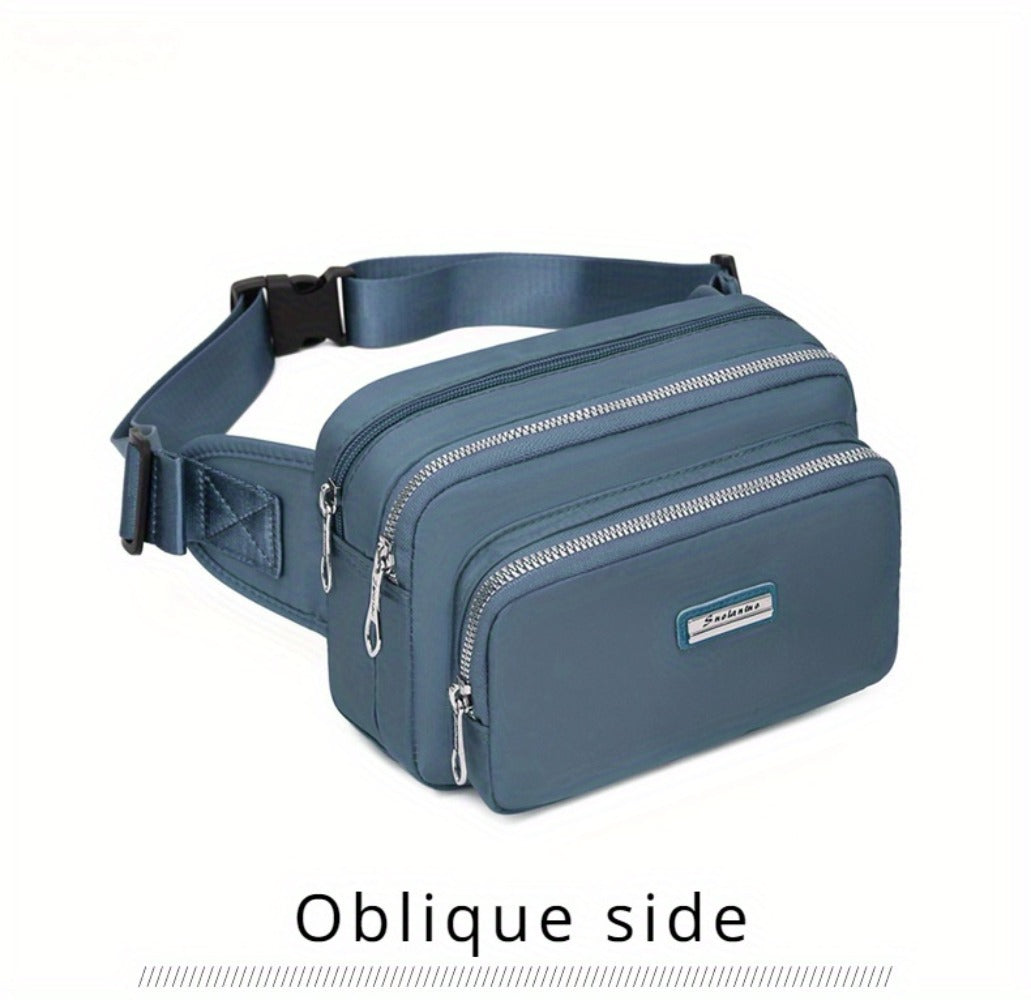 Women's Fashion Waist Pack Solid Color  Zipper Waist Pack Casual Style Suitable for Travel and Outdoor Activities Adjustable Shoulder Strap