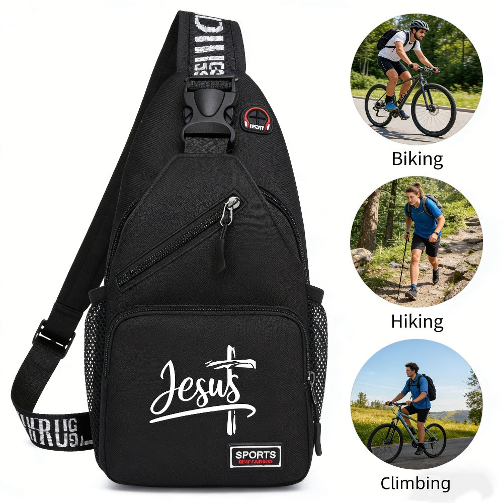 A Large Capacity Crossbody Bag Featuring a Print, with an Adjustable Strap, Lightweight And Foldable, Ideal for Outdoor Adventures, Work, And Everyday Use, Making It an Excellent Gift for Valentine'S Day Or for Christians